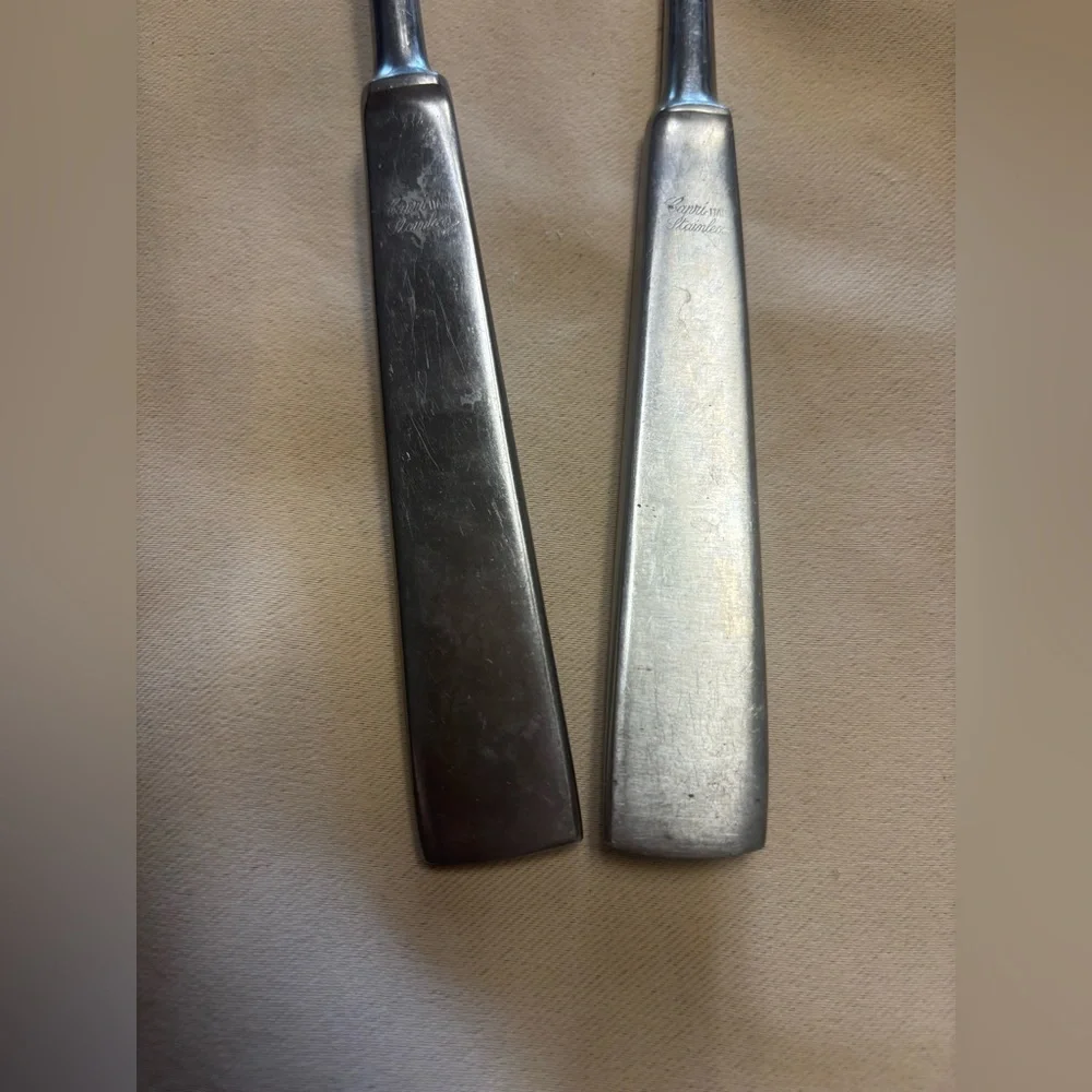 Vintage Capri Stainless Steel Italy Salad‎ Set Spoon Spork 11” Serveware